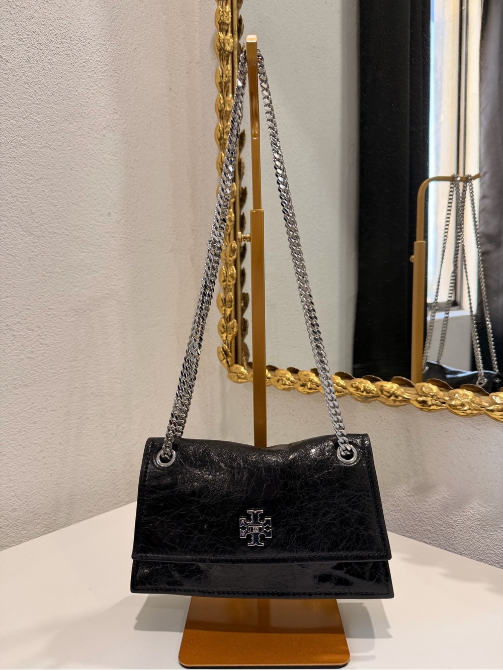 Tory Burch Black Leather Chain-Handle Shoulder Bag